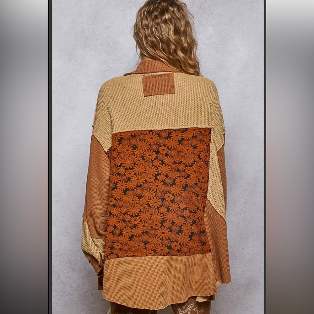 Pol Brown And Tan Patchwork Jacket - image 2